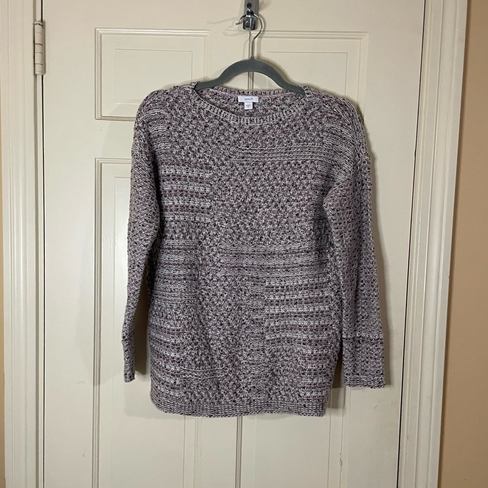 Pure Jill Sweater Women XS Mauve Knit Oversized Pullover Classic Colorful Casual